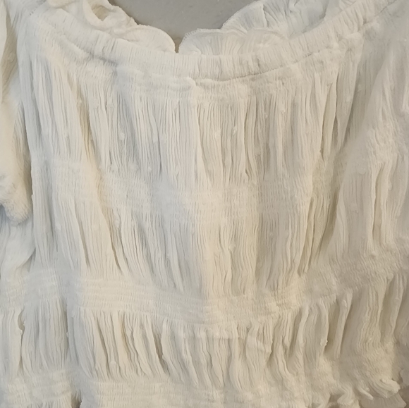 Ocean Drive Draw String Off the Shoulder Ruffle Blouse - Picture 2 of 7